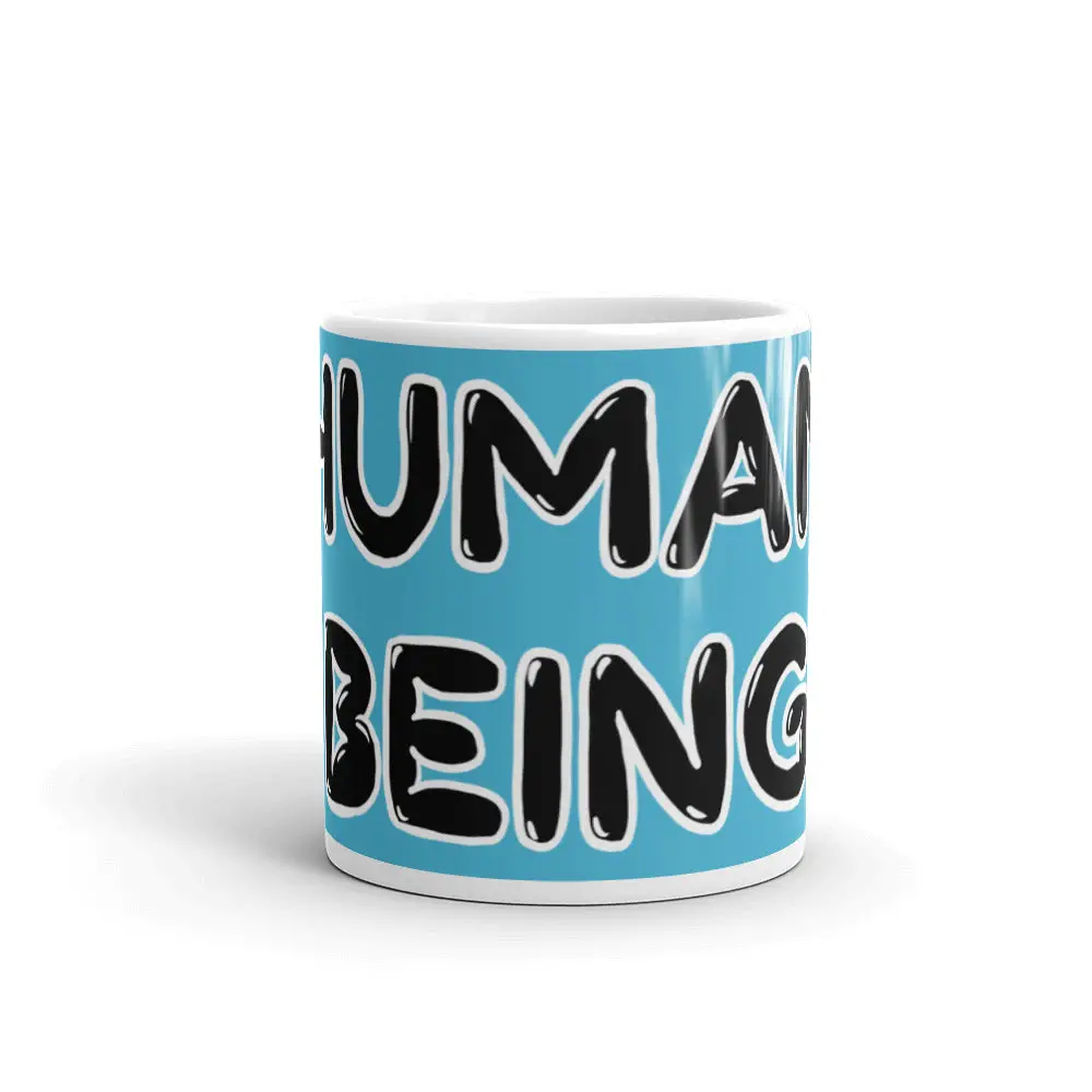 Human Being White glossy mug